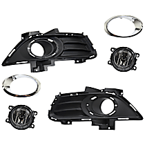 6-Piece Kit, Front, Driver and Passenger Side Halogen Fog Light, With bulb(s), For Models With Standard Type Fog Light, CAPA Certified, Includes (2) Fog Light and (4) Fog Light Trim
