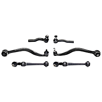 6-Piece Kit Front, Driver and Passenger Side, Lower, Frontward and Rearward Control Arm, Naturally Aspirated,  Includes (4) Control Arm and (2) Tie Rod End