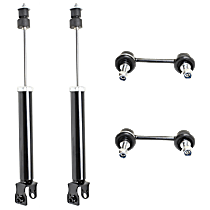 4-Piece Kit Rear Suspension with Shock Absorber and Strut Assembly and Sway Bar Link