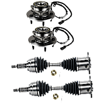 4-Piece Kit Front, Driver and Passenger Side Suspension Kit, 4WD,  Includes (2) Axle Assembly and (2) Wheel Hub