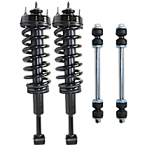 4-Piece Kit Front Suspension Kit, Contains Oversized 7/16 (in) Bolt for Durability, includes (2) Shock Absorber and Strut Assembly and (2) Sway Bar Link