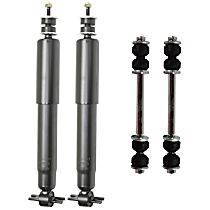 4-Piece Kit Front Suspension Kit, Standard Cab Pickup, Rear Wheel Drive, Heavy Duty Design, Except Electronic Suspension and Quadrasteer,  Includes (2) Shock Absorber and Strut Assembly and (2) Sway Bar Link