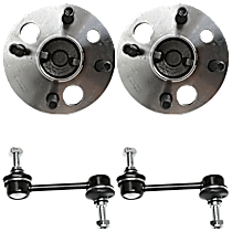 4-Piece Kit Rear Suspension Kit, Includes (2) Sway Bar Link and (2) Wheel Hub