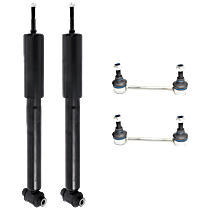 4-Piece Kit Rear Suspension with Shock Absorbers, and Sway Bar Links