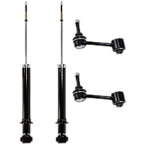 4-Piece Kit Rear Suspension with Shock Absorbers, and Sway Bar Links