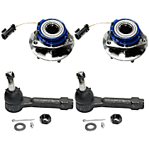 4-Piece Kit Front, Driver and Passenger Side Suspension Kit, Includes (2) Tie Rod End and (2) Wheel Hub