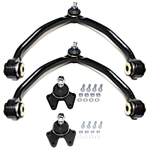 4-Piece Kit Front, Driver and Passenger Side, Upper, Lower Control Arm, 4WD,  Includes (2) Ball Joint and (2) Control Arm