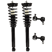 4-Piece Kit Rear, Driver and Passenger Side Suspension Kit,  Includes (2) Shock Absorber and Strut Assembly and (2) Sway Bar Link