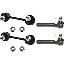 4-Piece Kit Front, Driver and Passenger Side Suspension, includes Sway Bar Link and Tie Rod End
