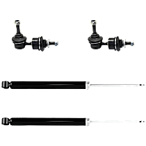 4-Piece Kit Rear Suspension with Shock Absorbers, and Sway Bar Links