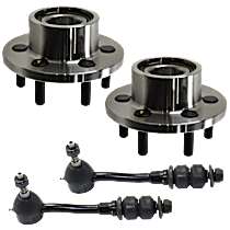 4-Piece Kit Front Suspension Kit, 2-Wheel ABS, Rear Wheel Drive,  Includes (2) Sway Bar Link and (2) Wheel Hub