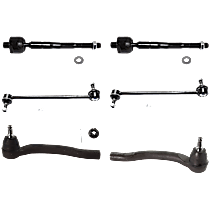 6-Piece Kit Front, Driver and Passenger Side Sway Bar Link,  Includes (2) Sway Bar Link and (4) Tie Rod End