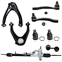 8-Piece Kit Steering Rack, With Hydraulic , Power,  Includes (2) Ball Joint, (2) Control Arm, (1) Steering Rack, (1) Sway Bar Link, and (2) Tie Rod End