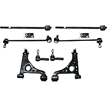 8-Piece Kit Front, Driver and Passenger Side, Lower Control Arm,  Includes (2) Control Arm, (2) Sway Bar Link, and (4) Tie Rod End