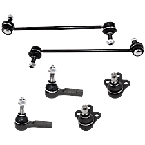 6-Piece Kit Front, Driver and Passenger Side Sway Bar Link,  Includes (2) Ball Joint, (2) Sway Bar Link, and (2) Tie Rod End
