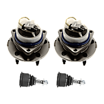 4-Piece Kit Rear, Driver and Passenger Side Wheel Hub, 4-Wheel ABS, FWD, 5 Lugs, With Bearing, With Sensor,  Includes (2) Ball Joint and (2) Wheel Hub