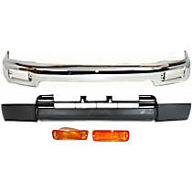 4-Piece Kit, Front Bumper, Sport Utility, Chrome, Includes (1) Bumper, (2) Turn Signal Light, and (1) Valance