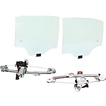 4-Piece Kit Rear, Driver and Passenger Side Door Glass, Replaces NAGS No. DD09183 GTYN, DD09184 GTYN