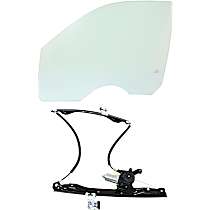 2-Piece Kit Sport Utility Front, Driver Side Door Glass, Green Tint, DD09966 GTNN, includes (1) Door Glass and (1) Window Regulator