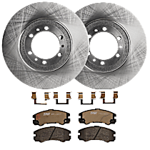 KIT-062924-20 Front Brake Disc and Pad Kit, 2 Wheel Set, Plain Surface, 6 Lugs, Semi-Metallic, includes Brake Disc and Brake Pad Set