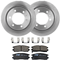 KIT-062924-22 Rear Brake Disc and Pad Kit, 2 Wheel Set, Plain Surface, 6 Lugs, Ceramic, includes Brake Disc and Brake Pad Set