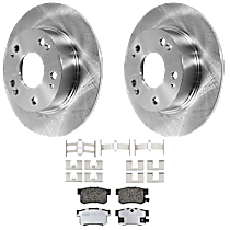Rear Brake Disc and Pad Kit, Plain Surface, 5 Lugs, Ceramic, 260mm Rotor Diameter