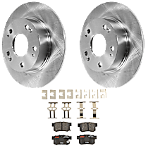 Rear Brake Disc and Pad Kit, Plain Surface, 5 Lugs, Ceramic, 260mm Rotor Diameter