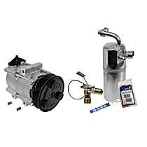 2-Piece Kit A/C Compressor Kit, 2.3L 4Cyl, With Clutch, 6-Groove Pulley,  Includes (1) A/C Compressor and (1) A/C Service Kit (A/C Accumulator, A/C Orifice Tube, and A/C O-Ring and Gasket Seal Kit)