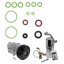 2-Piece Kit A/C Compressor Kit, 3.5L 6Cyl, With Clutch, 6-Groove Pulley,  Includes (1) A/C Compressor and (1) A/C Service Kit (A/C Expansion Valve, A/C O-Ring and Gasket Seal Kit, and Drier Desiccant Element)