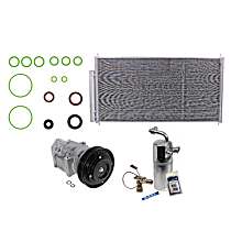 3-Piece Kit A/C Compressor Kit, 3.5L 6Cyl, Nipp, With Clutch, 6-Groove Pulley,  Includes (1) A/C Compressor, (1) A/C Condenser, and (1) A/C Service Kit