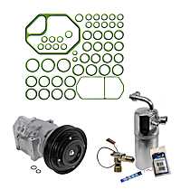 2-Piece Kit A/C Compressor Kit, 3.7L 6Cyl, With Clutch, 6-Groove Pulley,  Includes (1) A/C Compressor and (1) A/C Service Kit (A/C Expansion Valve, A/C O-Ring and Gasket Seal Kit, and Drier Desiccant Element)