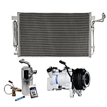 A/C Compressor Kit, 7-Groove Pulley, includes A/C Condenser, and A/C Service Kit (A/C Expansion Valve, A/C Receiver Drier, and A/C O-Ring and Gasket Seal Kit)