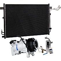 A/C Compressor Kit, 7-Groove Pulley, includes A/C Condenser, and A/C Service Kit (A/C Expansion Valve, A/C Receiver Drier, and A/C O-Ring and Gasket Seal Kit)