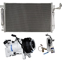 A/C Compressor Kit, 7-Groove Pulley, includes A/C Condenser, and A/C Service Kit (A/C Expansion Valve, A/C Receiver Drier, and A/C O-Ring and Gasket Seal Kit)