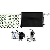 A/C Compressor Kit, 7-Groove Pulley, includes A/C Condenser, and A/C Service Kit (A/C Expansion Valve, A/C Expansion Valve, A/C Receiver Drier, and A/C O-Ring and Gasket Seal Kit)