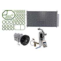 3-Piece Kit A/C Compressor Kit, 3.7L 6Cyl, With Clutch, 6-Groove Pulley,  Includes (1) A/C Compressor, (1) A/C Condenser, and (1) A/C Service Kit