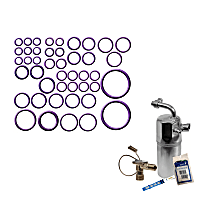 2-Piece Kit A/C Compressor Kit, 2.0L 4Cyl, Nipp, With Clutch, 6-Groove Pulley,  Includes (1) A/C Compressor and (1) A/C Service Kit (A/C Expansion Valve, A/C Receiver Drier, and A/C O-Ring and Gasket Seal Kit)