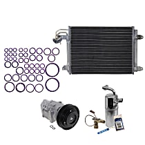 3-Piece Kit A/C Compressor Kit, 2.0L 4Cyl, With Clutch, 6-Groove Pulley,  Includes (1) A/C Compressor, (1) A/C Condenser, and (1) A/C Service Kit