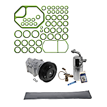 2-Piece Kit A/C Compressor Kit, 3.7L 6Cyl, With Clutch, 6-Groove Pulley,  Includes (1) A/C Compressor and (1) A/C Service Kit (A/C Expansion Valve, A/C O-Ring and Gasket Seal Kit, and Drier Desiccant Element)