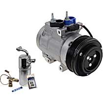 2-Piece Kit A/C Compressor Kit with A/C Service Kit, with Clutch, 6-Groove Pulley, with Hose Fitting Bolts on the Left, 4.53 in. Diameter Clutch