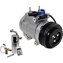 2-Piece Kit A/C Compressor Kit, 5.4L 8Cyl, Acum/Drier 141130; O-Ring Seal Kit 132134; Front Exp Valve 341145; Without Rear A.C., With Hose Fitting Bolts on the Left; 4.53 in. Diameter Clutch, With Clutch, 6-Groove Pulley