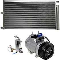 3-Piece Kit A/C Compressor Kit, 5.4L 8Cyl, Acum/Drier 141130; O-Ring Seal Kit 132134; Front Exp Valve 341145; Without Rear A.C., With Hose Fitting Bolts on the Left; 4.53 in. Diameter Clutch, Production Date From September 12, 200, With Clutch