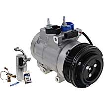 2-Piece Kit A/C Compressor Kit with A/C Service Kit, with Clutch, 6-Groove Pulley, For Models with Rear Air Conditioning, with Hose Fitting Bolts on the Left, 4.53 in. Diameter Clutch