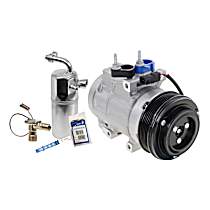 2-Piece Kit A/C Compressor Kit with A/C Service Kit, with Clutch, 6-Groove Pulley, with Hose Fitting Bolts on the Left, 4.53 in. Diameter Clutch