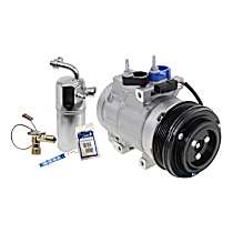 2-Piece Kit A/C Compressor Kit with A/C Service Kit, with Clutch, 6-Groove Pulley, with Hose Fitting Bolts on the Left, 4.53 in. Diameter Clutch