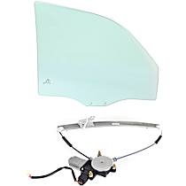 2-Piece Kit Front, Passenger Side Door Glass, Sport Utility, 4-Door, Green Tint, DD11259 GTNN  Includes (1) Door Glass and (1) Window Regulator