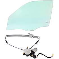 2-Piece Kit Front, Driver Side Door Glass, Sport Utility, 4-Door, Green Tint, DD11260 GTNN  Includes (1) Door Glass and (1) Window Regulator