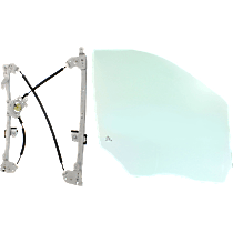 Front, Passenger Side Door Glass Kit with Window Regulator, Clear, Replaces NAGS No. DD10462 GTNN
