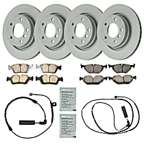12-Piece Kit Front and Rear Brake Disc and Pad Kit, With Rear Disc, E4 Body, 2.5L 6Cyl, Genuine BMW  Includes (2) Brake Anti Squeal Paste, (4) Brake Disc, (2) Brake Pad Sensor, and (2) Brake Pad Set