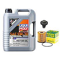 3-Piece Kit Synthetic Motor Oil, 5 Liters, 3-Piece Kit,  Includes (1) Motor Oil, (1) Oil Drain Plug, and (1) Oil Filter